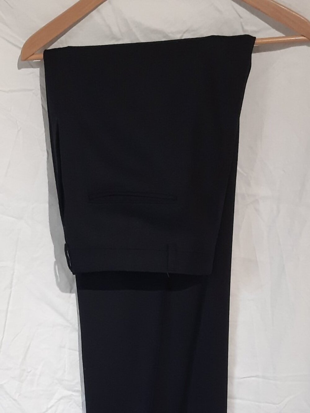 Hart Schaffner Marx Navy Blue Wool Dress Pants, Untailored, 36x36